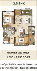 Embassy Space Sadahalli conceptual 2.5 BHK planning study Embassy Space Sadahalli conceptual 2.5 BHK planning study