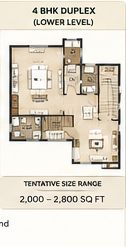Embassy Space Sadahalli conceptual 4 BHK duplex lower-level planning study Embassy Space Sadahalli conceptual 4 BHK duplex lower-level planning study