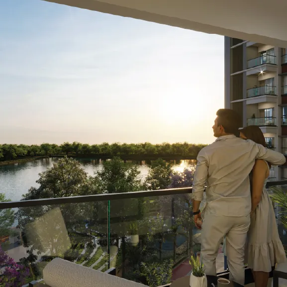 Embassy Greenshore, Embassy Springs A balcony with a view over the lake at Embassy Greenshore