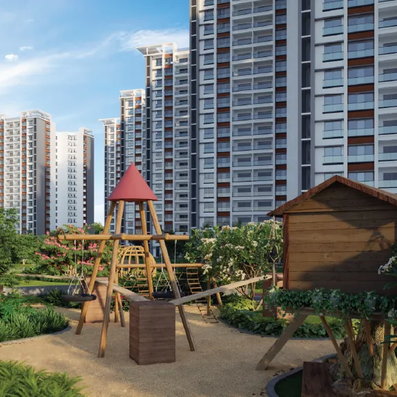 Embassy Greenshore, Embassy Springs A children’s play area below the towers of Embassy Greenshore