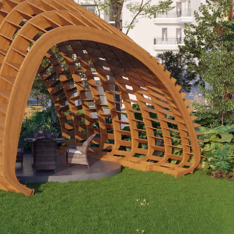 Embassy Greenshore, Embassy Springs A timber garden pavilion at Embassy Greenshore